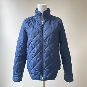 J Crew Preppy Coastal Navy Quilted Jacket Womens S Full Zip Lightweight Minimal